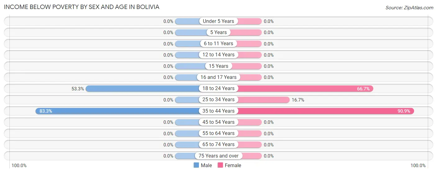 Income Below Poverty by Sex and Age in Bolivia