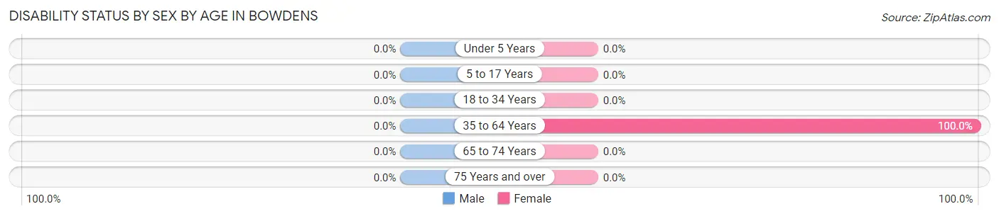 Disability Status by Sex by Age in Bowdens