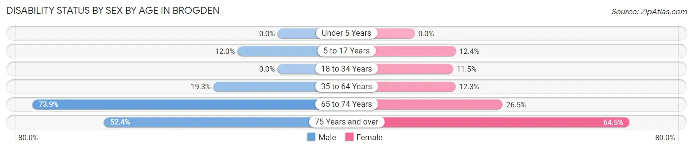 Disability Status by Sex by Age in Brogden
