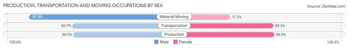 Production, Transportation and Moving Occupations by Sex in Brogden