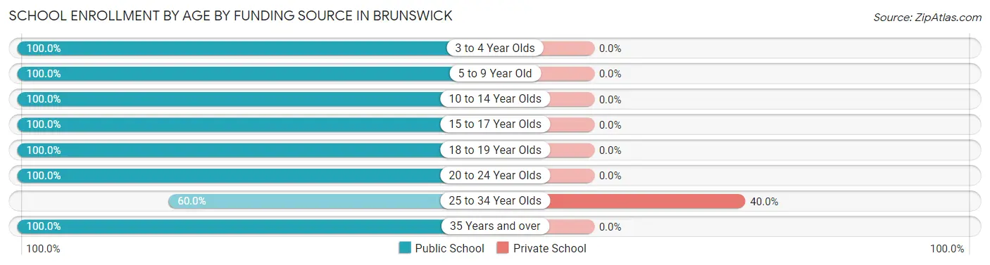 School Enrollment by Age by Funding Source in Brunswick