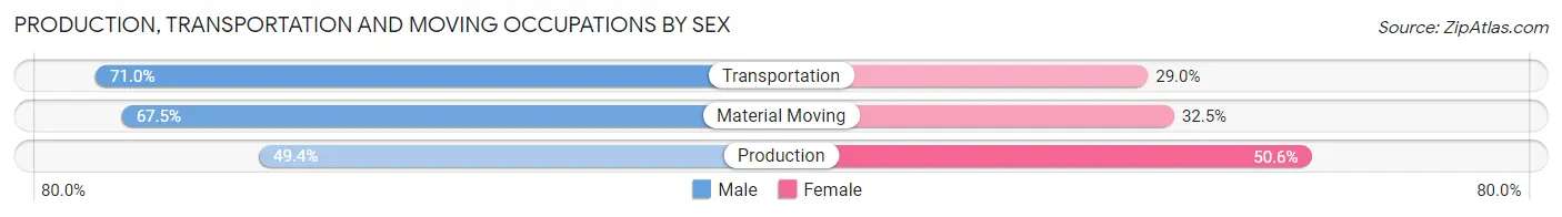 Production, Transportation and Moving Occupations by Sex in Burgaw