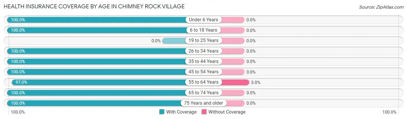 Health Insurance Coverage by Age in Chimney Rock Village