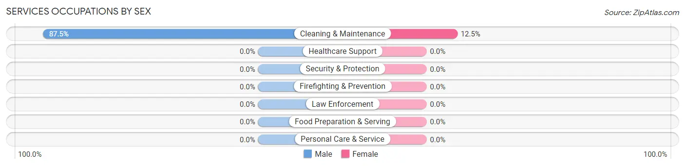 Services Occupations by Sex in Chimney Rock Village