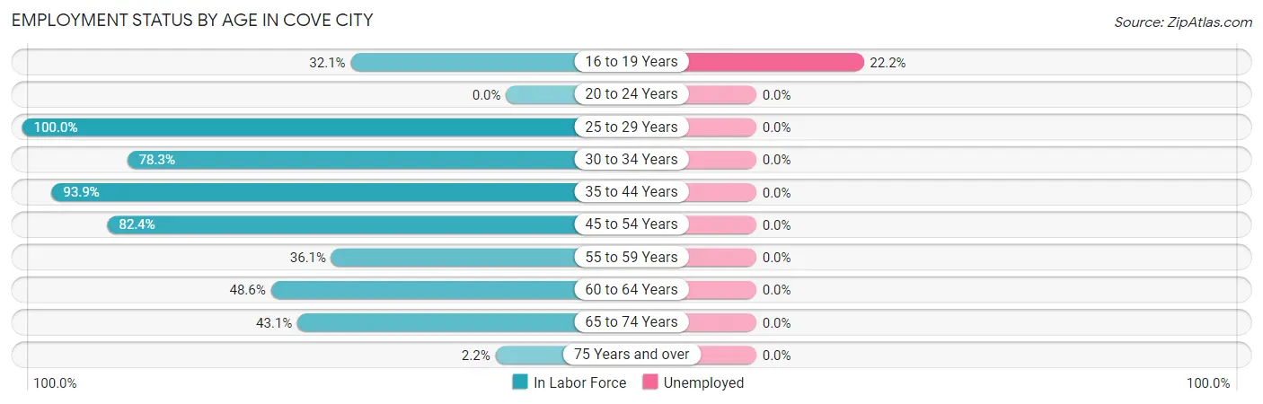 Employment Status by Age in Cove City