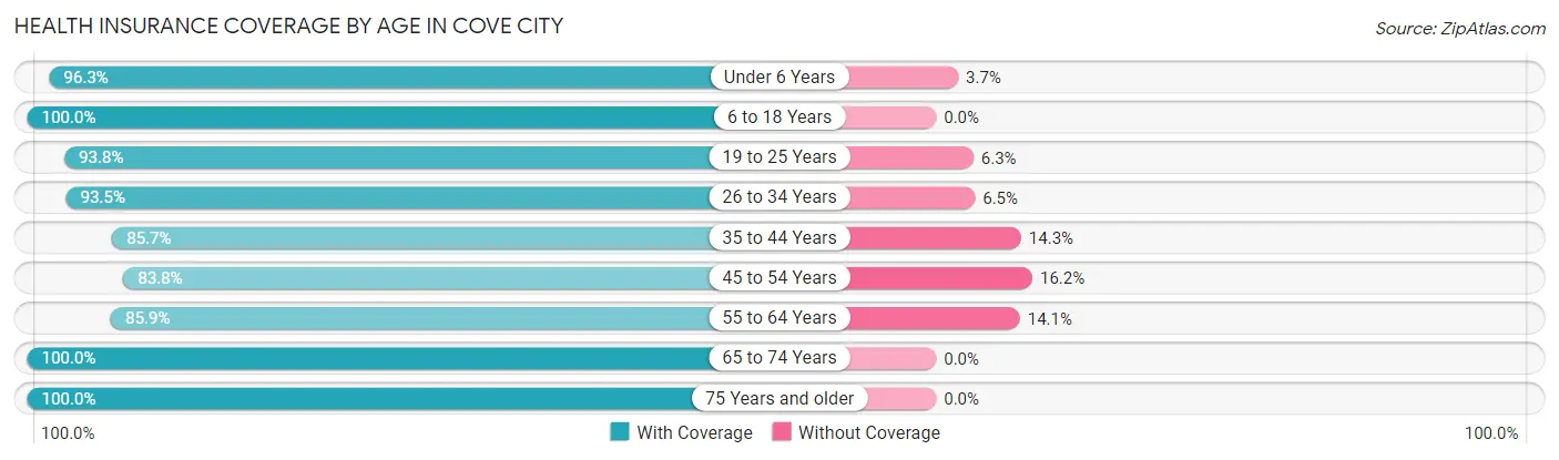 Health Insurance Coverage by Age in Cove City