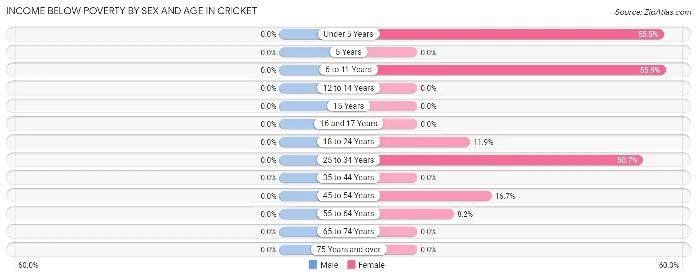 Income Below Poverty by Sex and Age in Cricket