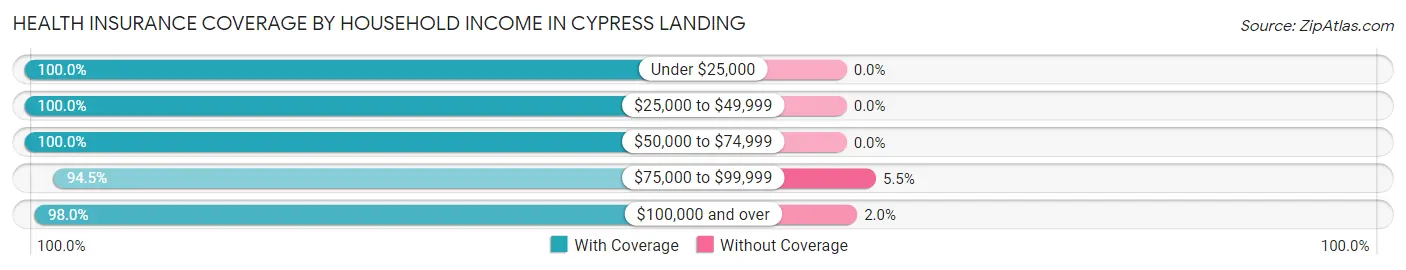 Health Insurance Coverage by Household Income in Cypress Landing