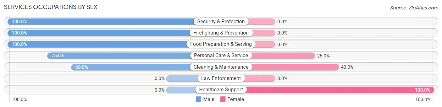 Services Occupations by Sex in Duck