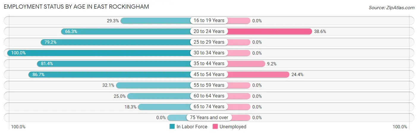 Employment Status by Age in East Rockingham