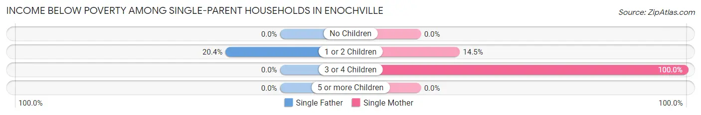 Income Below Poverty Among Single-Parent Households in Enochville