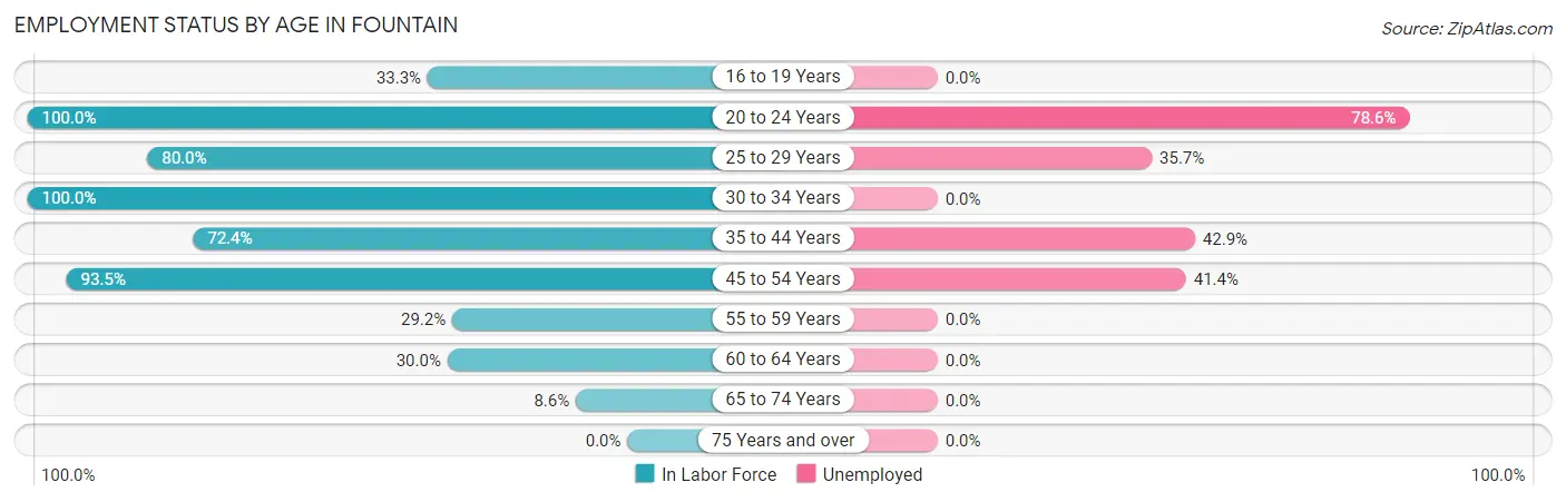 Employment Status by Age in Fountain