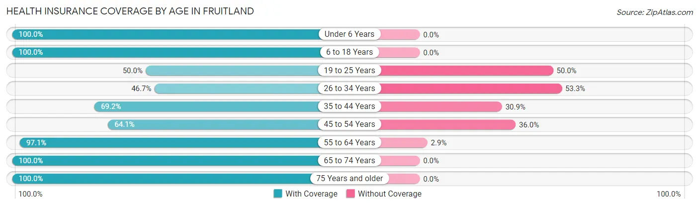 Health Insurance Coverage by Age in Fruitland