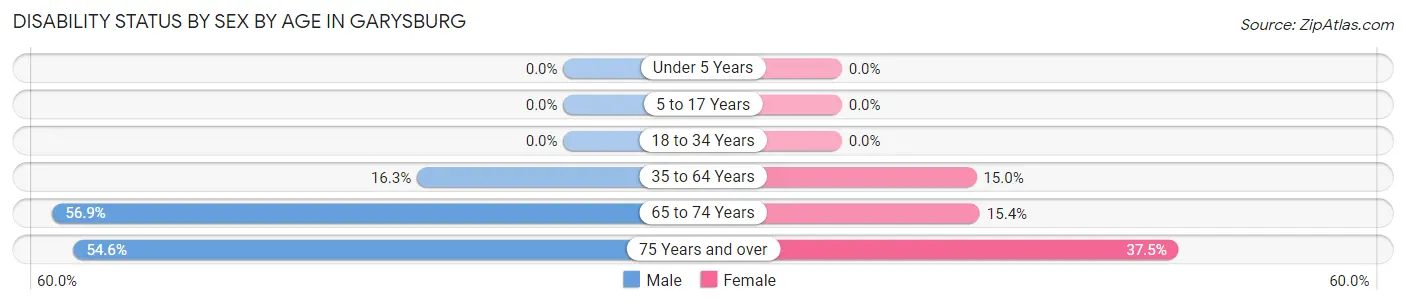 Disability Status by Sex by Age in Garysburg