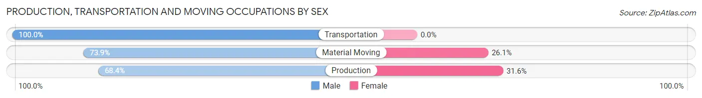 Production, Transportation and Moving Occupations by Sex in Hemby Bridge