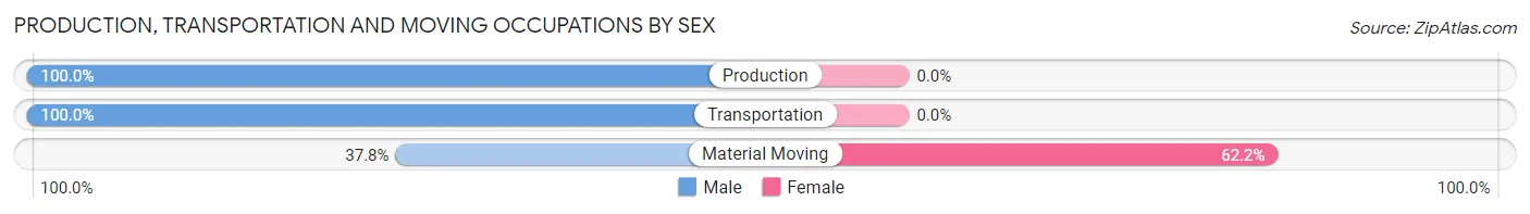 Production, Transportation and Moving Occupations by Sex in Hillsborough