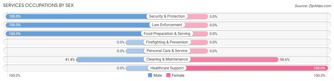 Services Occupations by Sex in Hoffman