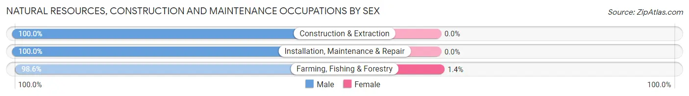 Natural Resources, Construction and Maintenance Occupations by Sex in Hookerton