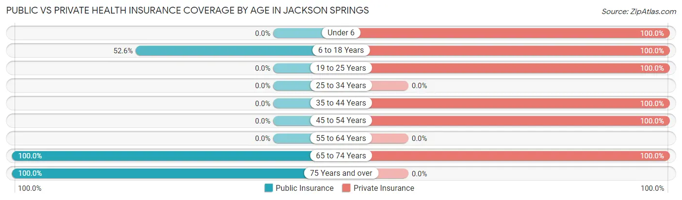 Public vs Private Health Insurance Coverage by Age in Jackson Springs