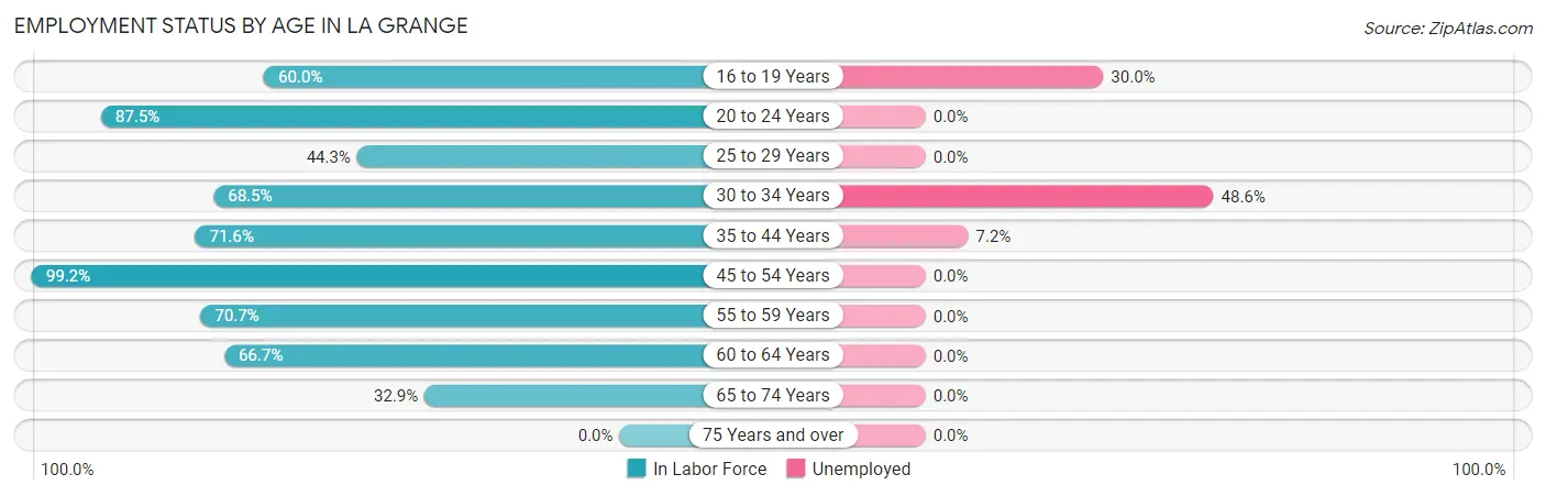 Employment Status by Age in La Grange