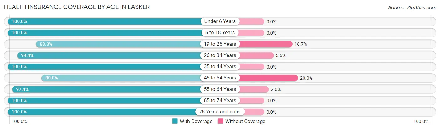 Health Insurance Coverage by Age in Lasker