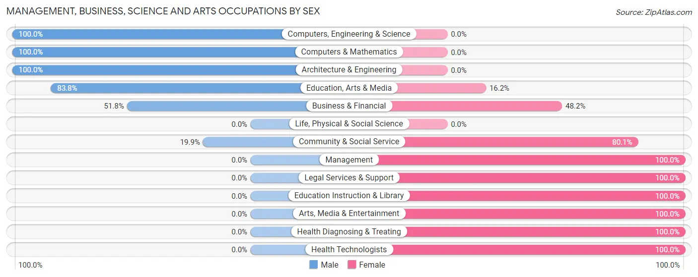 Management, Business, Science and Arts Occupations by Sex in Long View