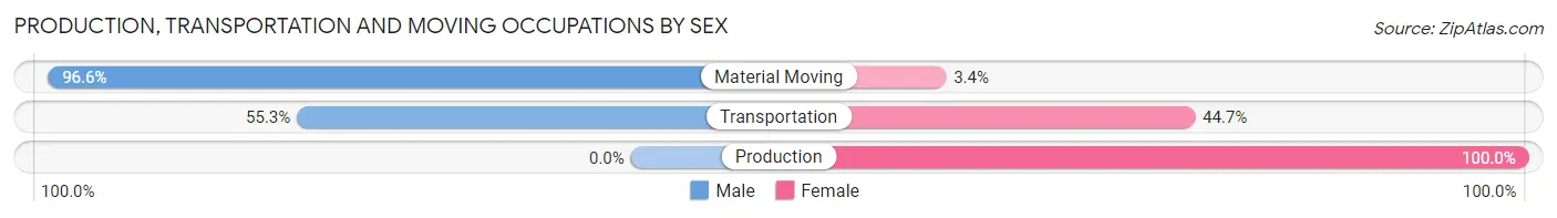 Production, Transportation and Moving Occupations by Sex in Louisburg