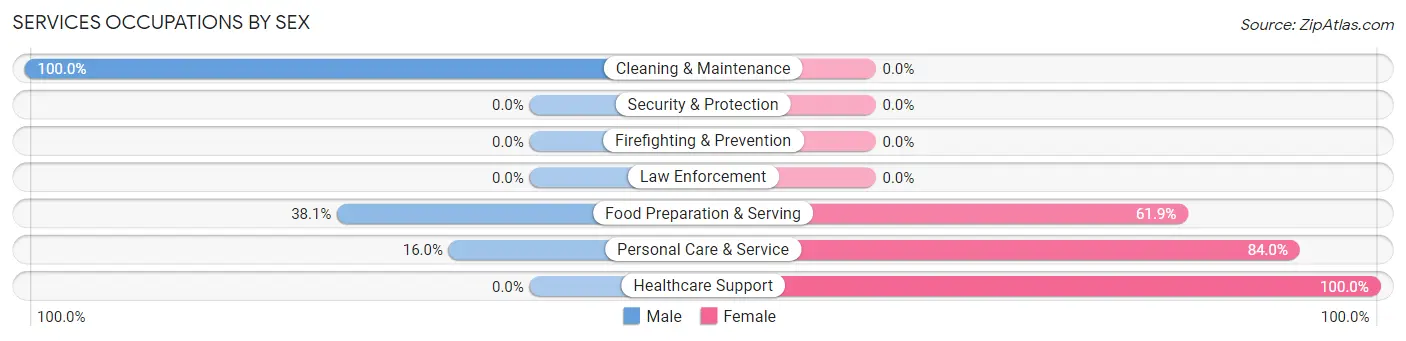 Services Occupations by Sex in Marvin