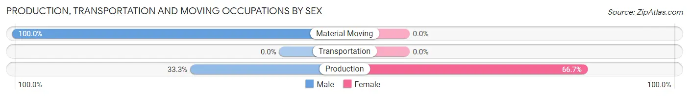 Production, Transportation and Moving Occupations by Sex in Minnesott Beach