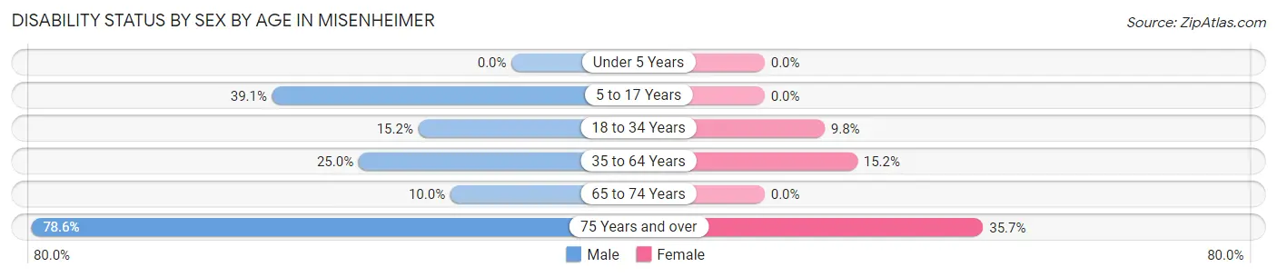 Disability Status by Sex by Age in Misenheimer