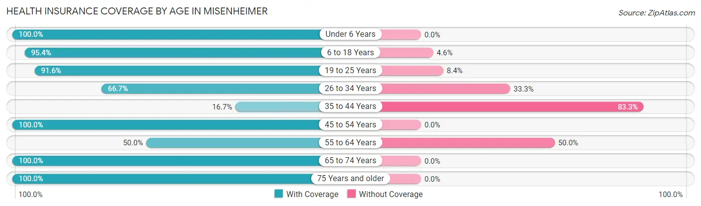 Health Insurance Coverage by Age in Misenheimer
