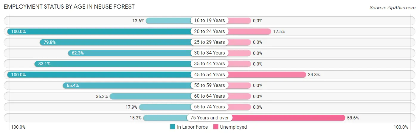 Employment Status by Age in Neuse Forest