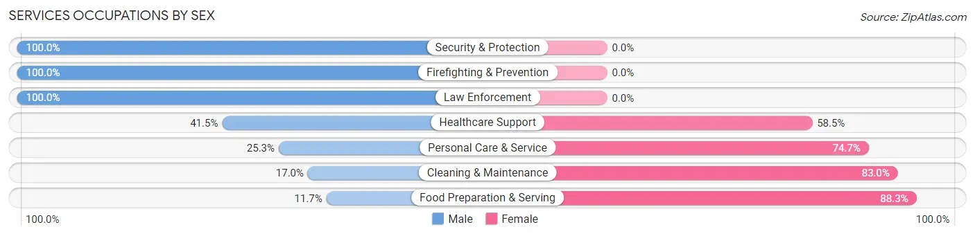 Services Occupations by Sex in Ogden