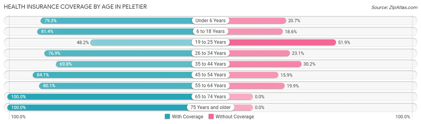 Health Insurance Coverage by Age in Peletier