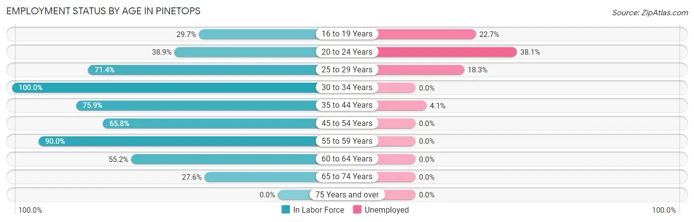 Employment Status by Age in Pinetops