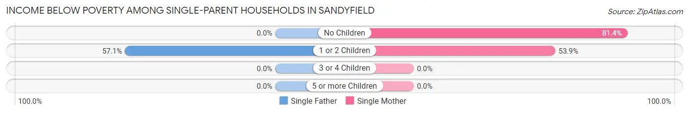 Income Below Poverty Among Single-Parent Households in Sandyfield