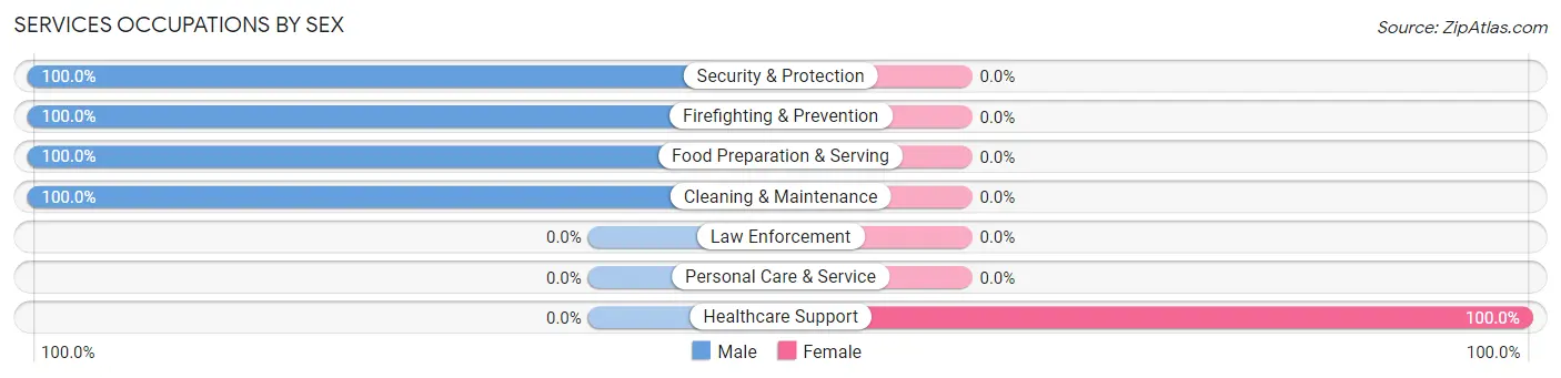 Services Occupations by Sex in Saxapahaw