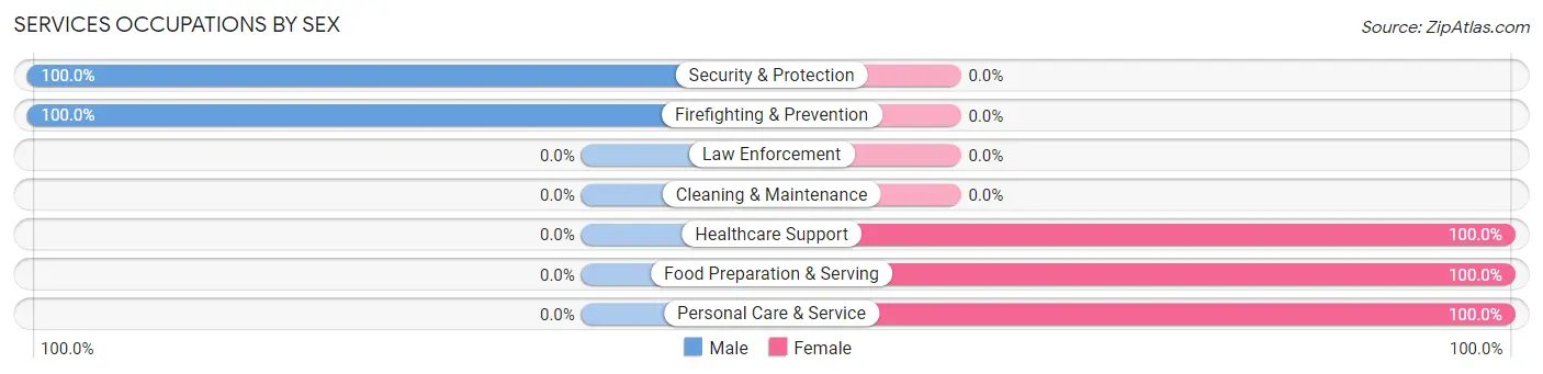 Services Occupations by Sex in Sea Breeze