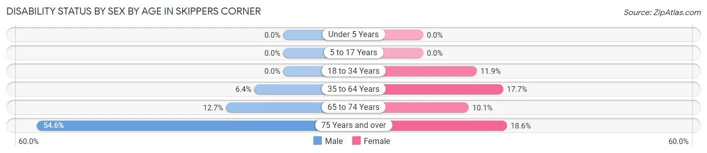 Disability Status by Sex by Age in Skippers Corner