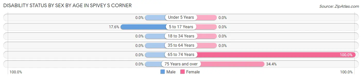 Disability Status by Sex by Age in Spivey s Corner
