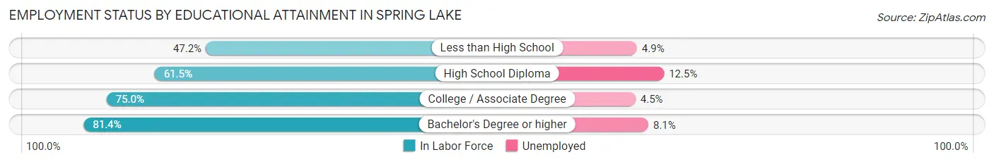 Employment Status by Educational Attainment in Spring Lake