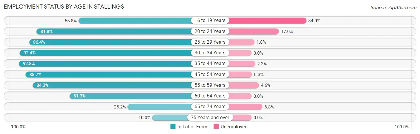 Employment Status by Age in Stallings