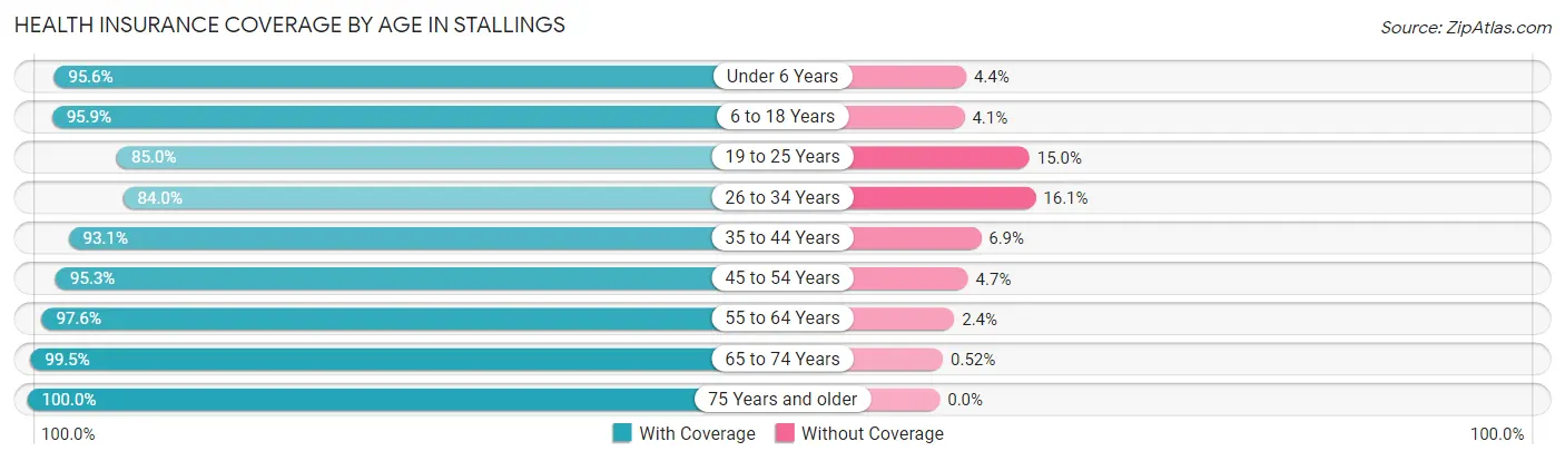Health Insurance Coverage by Age in Stallings