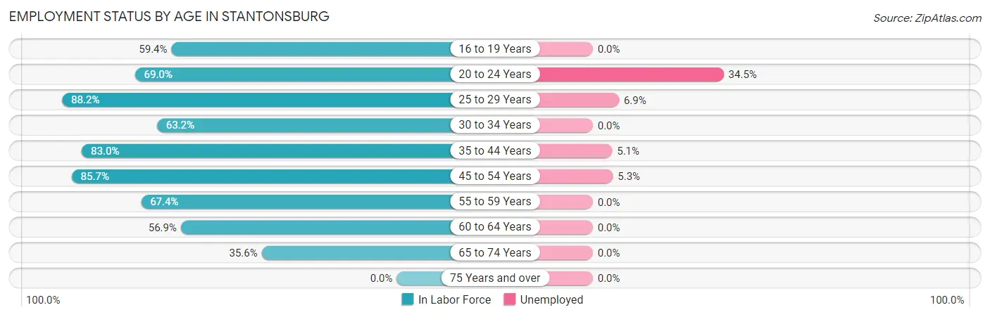 Employment Status by Age in Stantonsburg