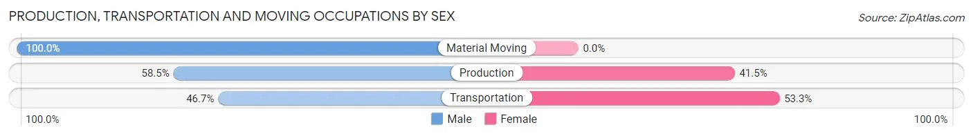Production, Transportation and Moving Occupations by Sex in Stem