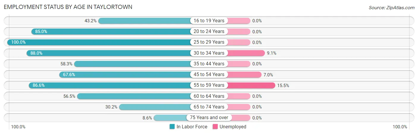 Employment Status by Age in Taylortown