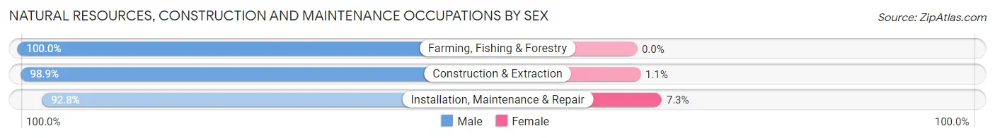 Natural Resources, Construction and Maintenance Occupations by Sex in Thomasville
