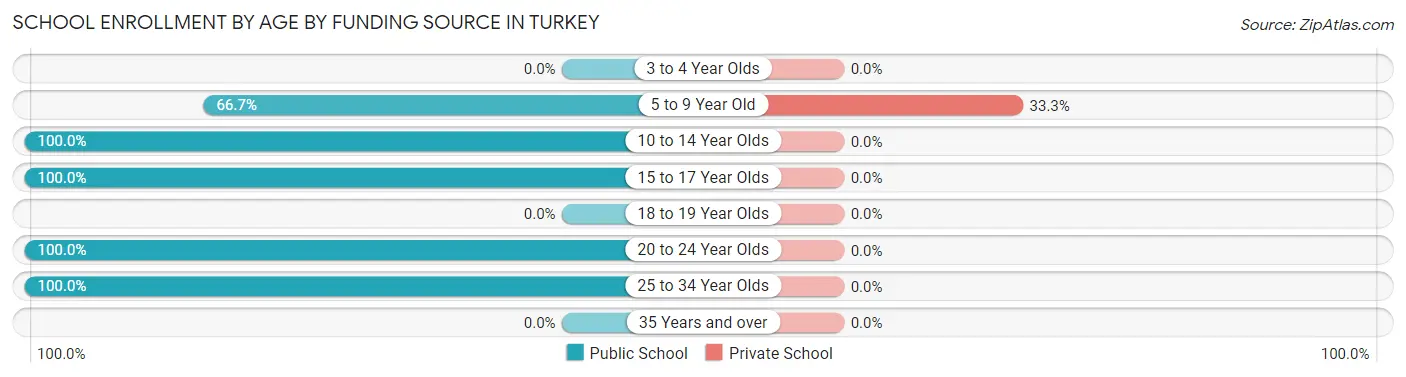 School Enrollment by Age by Funding Source in Turkey