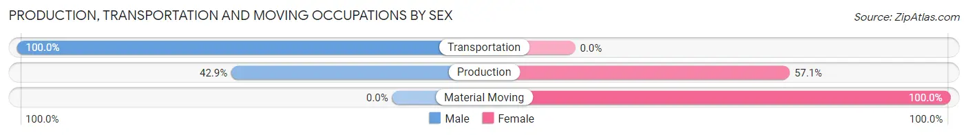 Production, Transportation and Moving Occupations by Sex in Waco