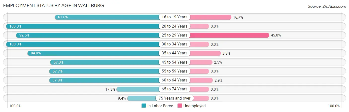 Employment Status by Age in Wallburg